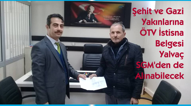 YALVAÇ SGM’de Yeni Bir Hizmet Daha