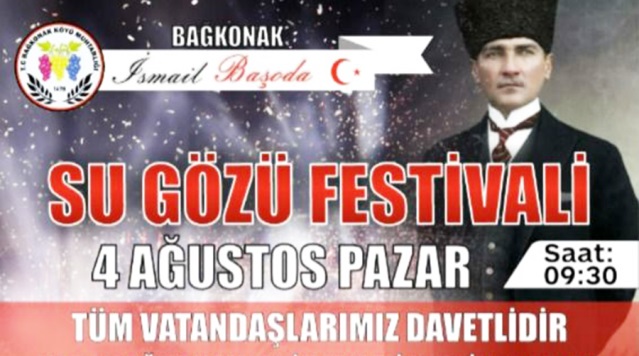 Bağkonak Su Gözü Festivali, 4 Ağustos Pazar günü